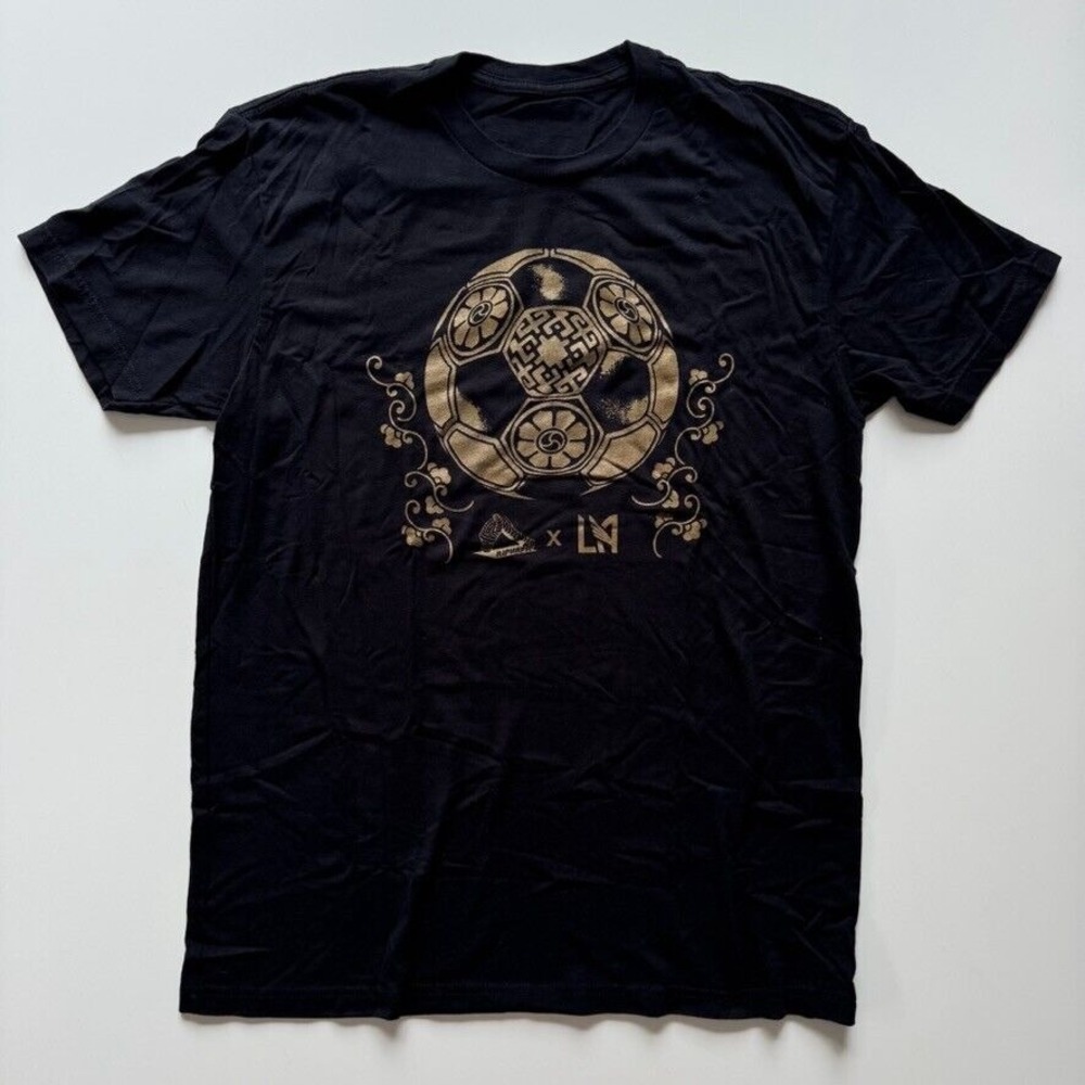 LAFC x Rip and Repair Collab T-Shirt Soccer Adult Small‎ Black Gold Los Angeles